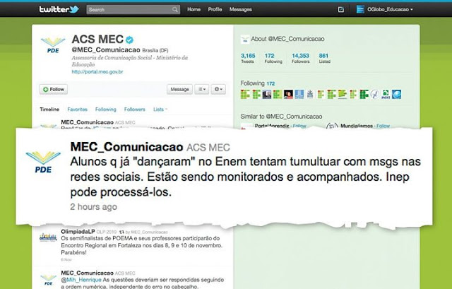 Mec ameaça processar alunos que usaram Twitter no ENEM 2010