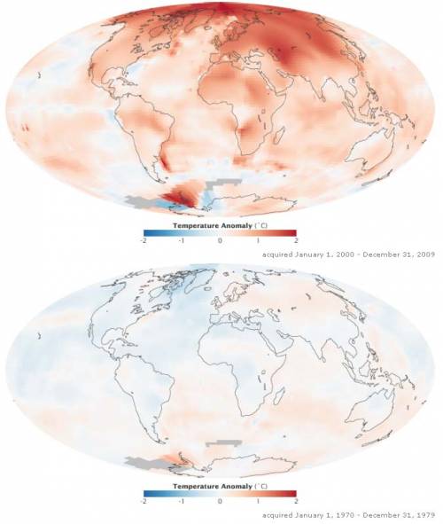 Nasa cria mapa do aquecimento global