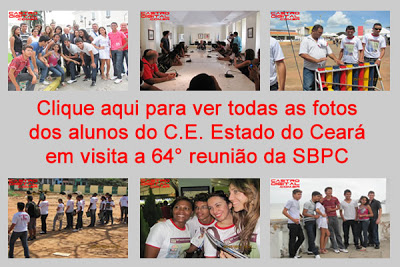 Fotos de alunos de Bacabal em visita a 64° reunião da SBPC em São Luis
