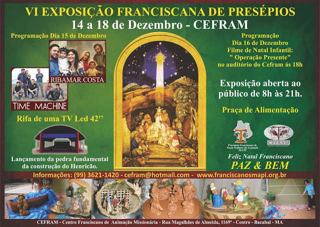 Convite para exposição de presépios 2012 do CEFRAM de Bacabal