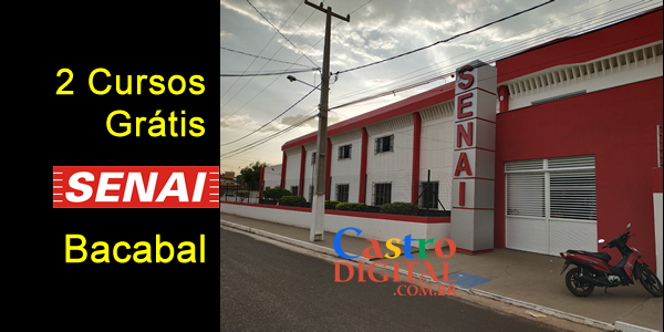 Inscrições para 2 CURSOS grátis no SENAI de BACABAL – Edital 06/2019
