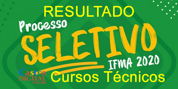 Resultado preliminar do seletivo 2020 do IFMA para cursos técnicos