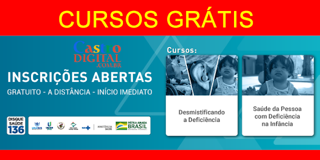 Inscrições para 4 CURSOS GRÁTIS na UFMA a Distância (EaD) com Certificado na área da saúde – UNA-SUS-UFMA 2020.1