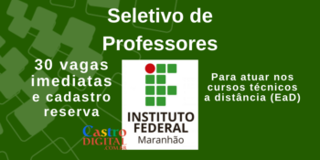 Seletivo 2020 do IFMA para professores de cursos técnicos EaD – Edital 22/2020