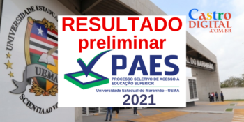 Resultado preliminar do PAES 2021 – Vestibular UEMA e UEMASUL – Lista de classificados até o quádruplo de vagas